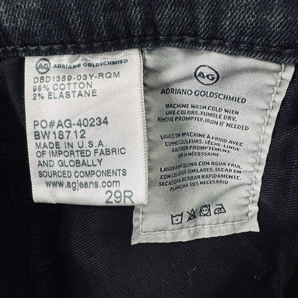 AG ED Adriano Goldschmied Legging Jeans 29 (30x28) Washed Black Distress Womens - Picture 5 of 11